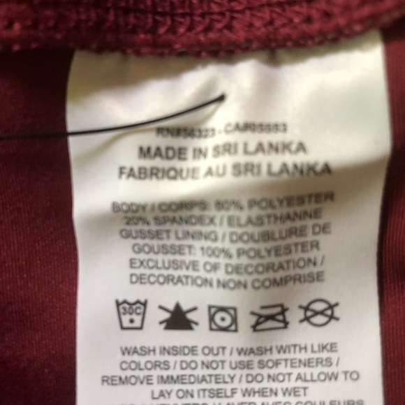 Nike Pro Stealth Burgundy Mid Rise Athletic Leggings, Full Length Size Medium - Picture 13 of 14